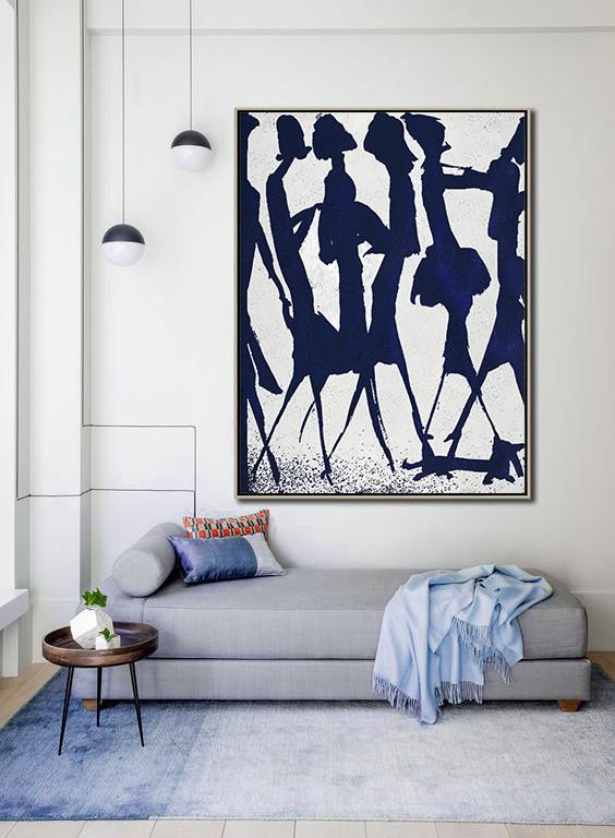 Navy Blue Minimalist Art #NV258B - Click Image to Close